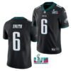 Men’s Philadelphia Eagles #6 DeVonta Smith Black Super Bowl LVII Patch Vapor Untouchable Limited Stitched Jersey