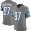 Men’s Detroit Lions #97 Aidan Hutchinson Grey 2023 F.U.S.E. Vapor Untouchable Limited Football Stitched Jersey