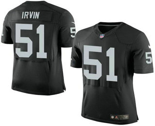 Men’s Oakland Raiders #51 Bruce Irvin Black Team Color NFL Nike Elite Jersey