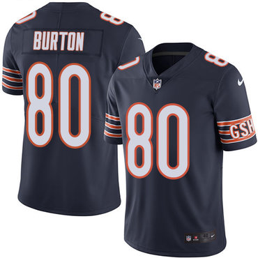 Nike Bears 80 Trey Burton Navy Blue Team Color Men’s Stitched NFL Vapor Untouchable Limited Jersey