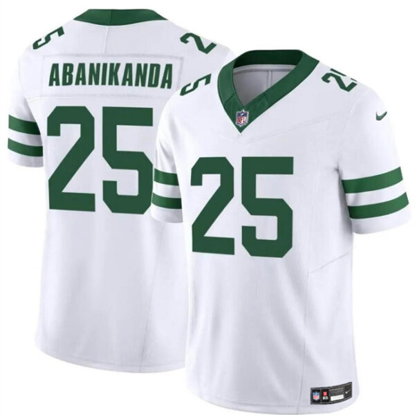 Men’s New York Jets #25 Israel Abanikanda White 2024 F.U.S.E. Vapor Limited Football Stitched Jersey