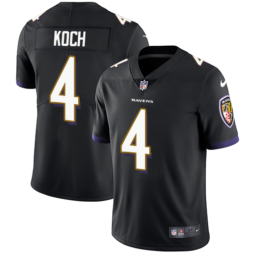 Nike Baltimore Ravens #4 Sam Koch Black Alternate Men’s Stitched NFL Vapor Untouchable Limited Jersey