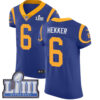 Men’s Los Angeles Rams #6 Johnny Hekker Royal Blue Nike NFL Alternate Vapor Untouchable Super Bowl LIII Bound Elite Jersey