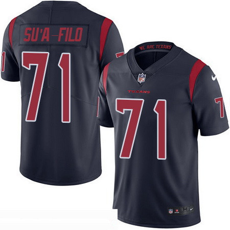 Men’s Houston Texans #71 Xavier Su’a-Filo Navy Blue 2016 Color Rush Stitched NFL Nike Limited Jersey