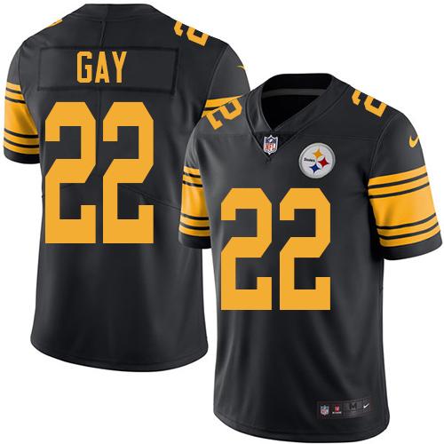 Nike Steelers #22 William Gay Black Men’s Stitched NFL Limited Rush Jersey