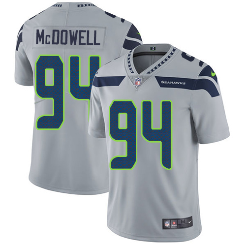 Nike Seattle Seahawks #94 Malik McDowell Grey Alternate Men’s Stitched NFL Vapor Untouchable Limited Jersey