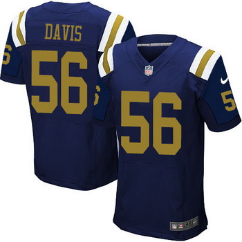 Men’s New York Jets #56 Demario Davis Navy Blue Alternate NFL Nike Elite Jersey
