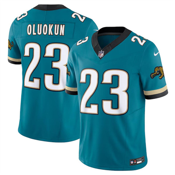 Men’s Jacksonville Jaguars #23 Foye Oluokun Teal 2024 F.U.S.E. Prowler Throwback Vapor Limited Football Stitched Jersey