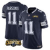 Men’s Dallas Cowboys #11 Micah Parsons Navy 2023 F.U.S.E. NFC East Champions Patch Football Stitched Jersey