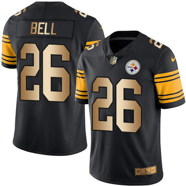 Nike Steelers #26 Le’Veon Bell Black Men’s Stitched NFL Limited Gold Rush Jersey