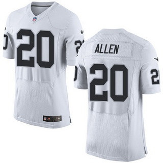 Men’s Oakland Raiders #20 Nate Allen White Road 2015 NFL Nike Elite Jersey