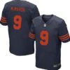 Men’s Chicago Bears #9 Jim McMahon Navy Blue With Orange Retired Player NFL Nike Elite Jersey