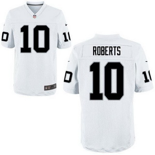 Men’s Oakland Raiders #10 Seth Roberts White Road NFL Nike Elite Jersey