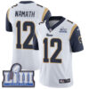 #12 Limited Joe Namath White Nike NFL Road Men’s Jersey Los Angeles Rams Vapor Untouchable Super Bowl LIII Bound
