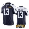 Men’s Dallas Cowboys #13 Michael Gallup Navy White 2023 F.U.S.E. NFC East Champions Patch Football Stitched Jersey