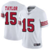 49ers #15 Trent Taylor White Rush Men’s Stitched Football Vapor Untouchable Limited Jersey
