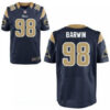 Men’s Los Angeles Rams #98 Connor Barwin Navy Blue Team Color Stitched NFL Nike Elite Jersey