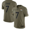 Men’s Denver Broncos #7 John Elway 2022 Olive Salute To Service Limited Stitched Jersey