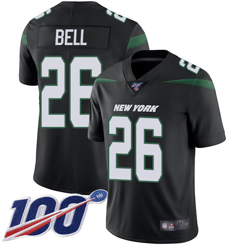 Jets #26 Le’Veon Bell Black Alternate Men’s Stitched Football 100th Season Vapor Limited Jersey