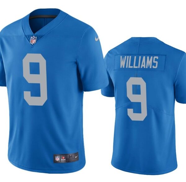 Men’s Detroit Lions #9 Jameson Williams Blue Vapor Untouchable Limited Stitched Jerseys
