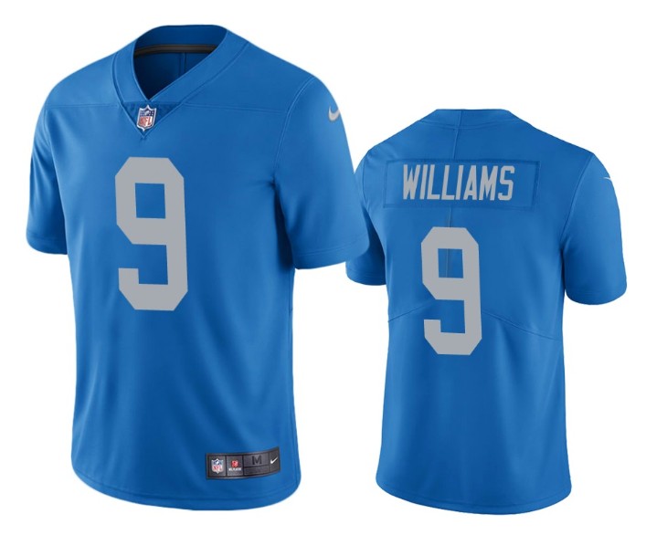 Men’s Detroit Lions #9 Jameson Williams Blue Vapor Untouchable Limited Stitched Jerseys