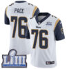 #76 Limited Orlando Pace White Nike NFL Road Men’s Jersey Los Angeles Rams Vapor Untouchable Super Bowl LIII Bound