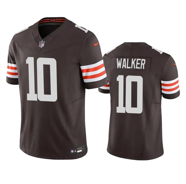 Men’s Cleveland Browns #10 P.J. Walker Brown 2023 F.U.S.E. Vapor Untouchable Limited Stitched Jersey