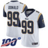 Rams #99 Aaron Donald White Men’s Stitched Football 100th Season Vapor Limited Jersey