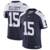 Men’s Dallas Cowboys #15 Ezekiel Elliott Navy White Vapor Untouchable Thanksgiving Limited Football Stitched Jersey