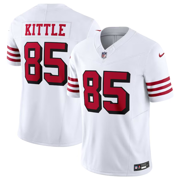 Men’s San Francisco 49ers #85 George Kittle New White 2023 F.U.S.E. Vapor Untouchable Limited Stitched Football Jersey