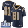 #81 Limited Gerald Everett Navy Blue Nike NFL Home Men’s Jersey Los Angeles Rams Vapor Untouchable Super Bowl LIII Bound