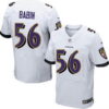 Men’s Baltimore Ravens #56 Jason Babin White Road NFL Nike Elite Jersey
