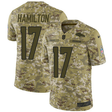 Nike Broncos #17 DaeSean Hamilton Camo Men’s Stitched NFL Limited 2018 Salute To Service Jersey