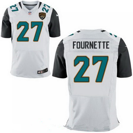 Men’s 2017 NFL Draft Jacksonville Jaguars #27 Leonard Fournette White Road Stitched NFL Nike Elite Jersey