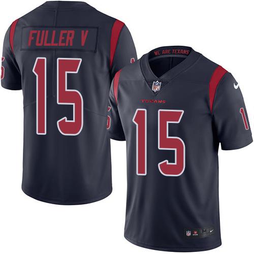 Nike Texans #15 Will Fuller V Navy Blue Men’s Stitched NFL Limited Rush Jersey