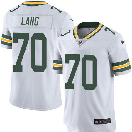Men’s Green Bay Packers #70 T.J. Lang White 2016 Color Rush Stitched NFL Nike Limited Jersey