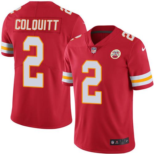 Nike Kansas City Chiefs #2 Dustin Colquitt Red Team Color Men’s Stitched NFL Vapor Untouchable Limited Jersey