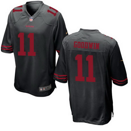Men’s San Francisco 49ers #11 Marquise Goodwin Black Alternate Stitched NFL Nike Game Jersey