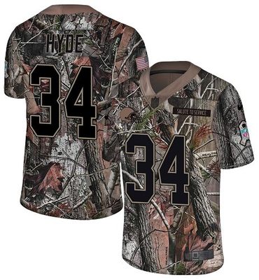Nike Browns #34 Carlos Hyde Camo Men’s Stitched NFL Limited Rush Realtree Jersey