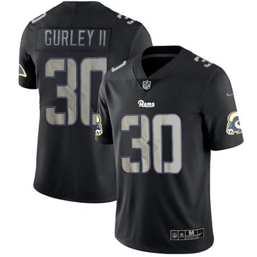 Nike Rams #30 Todd Gurley II Black Men’s Stitched NFL Limited Rush Impact Jersey