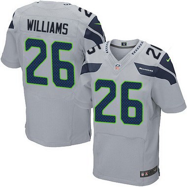 Men’s Seattle Seahawks #26 Cary Williams Gray Alternate NFL Nike Elite Jersey
