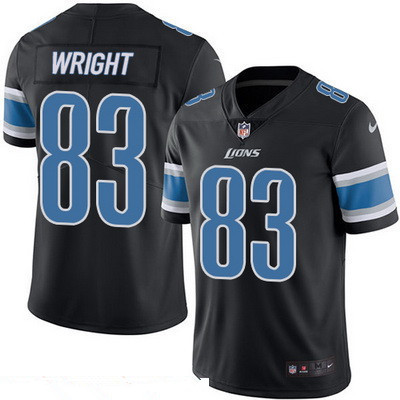 Men’s Detroit Lions #83 Tim Wright Black 2016 Color Rush Stitched NFL Nike Limited Jersey