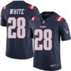 Nike Patriots #28 James White Navy Blue Men’s Stitched NFL Limited Rush Jersey