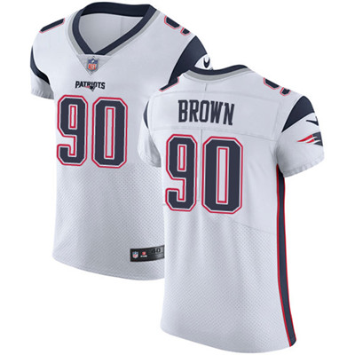 Men’s Nike New England Patriots #90 Malcom Brown White Stitched NFL Vapor Untouchable Elite Jersey