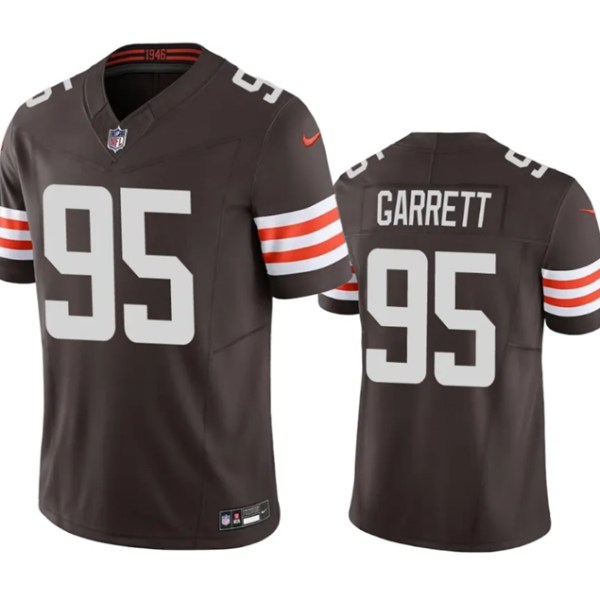 Men’s Cleveland Browns #95 Myles Garrett Brown 2023 F.U.S.E. Vapor Untouchable Limited Stitched Jersey