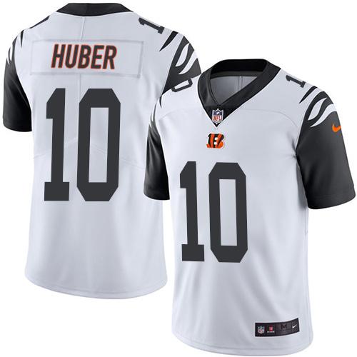 Nike Bengals #10 Kevin Huber White Men’s Stitched NFL Limited Rush Jersey