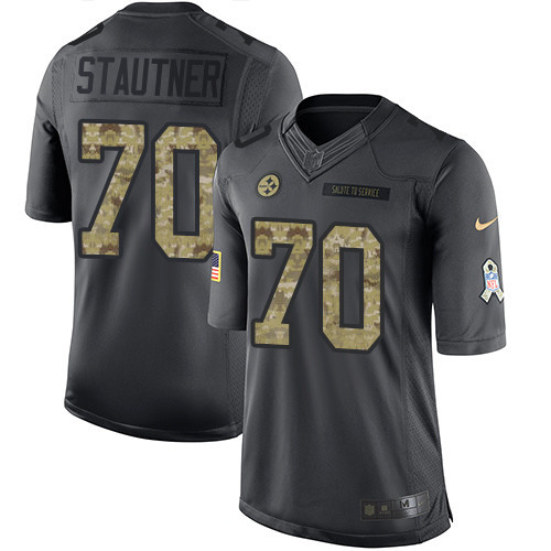 Men’s Pittsburgh Steelers #70 Ernie Stautner Black Anthracite 2016 Salute To Service Stitched NFL Nike Limited Jersey