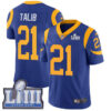 #21 Limited Aqib Talib Royal Blue Nike NFL Alternate Men’s Jersey Los Angeles Rams Vapor Untouchable Super Bowl LIII Bound