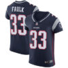 Men’s Nike New England Patriots #33 Kevin Faulk Navy Blue Team Color Stitched NFL Vapor Untouchable Elite Jersey