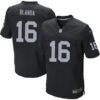 Men’s Oakland Raiders #16 George Blanda Black Retired Player NFL Nike Elite Jersey